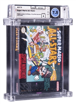 1993 SNES Super Nintendo (USA) "Super Mario All-Stars" Sealed Video Game - WATA 7.5/A